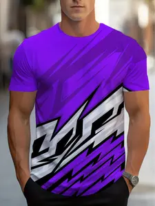 High Praise Men'S Vibrant Purple Graphic T-Shirt - Dynamic Lightning Bolt Design, Comfortable Short Sleeve, Perfect for Gym, Running & Casual Wear, Modern Active Lifestyle Apparel, Gym Apparel | Bold Graphic Tee | Comfortable Fit, Gym Clothes