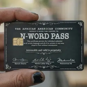 N-Word Pass Debit Card Skin Sticker 2 Pack Funny Vinyl Card Cover