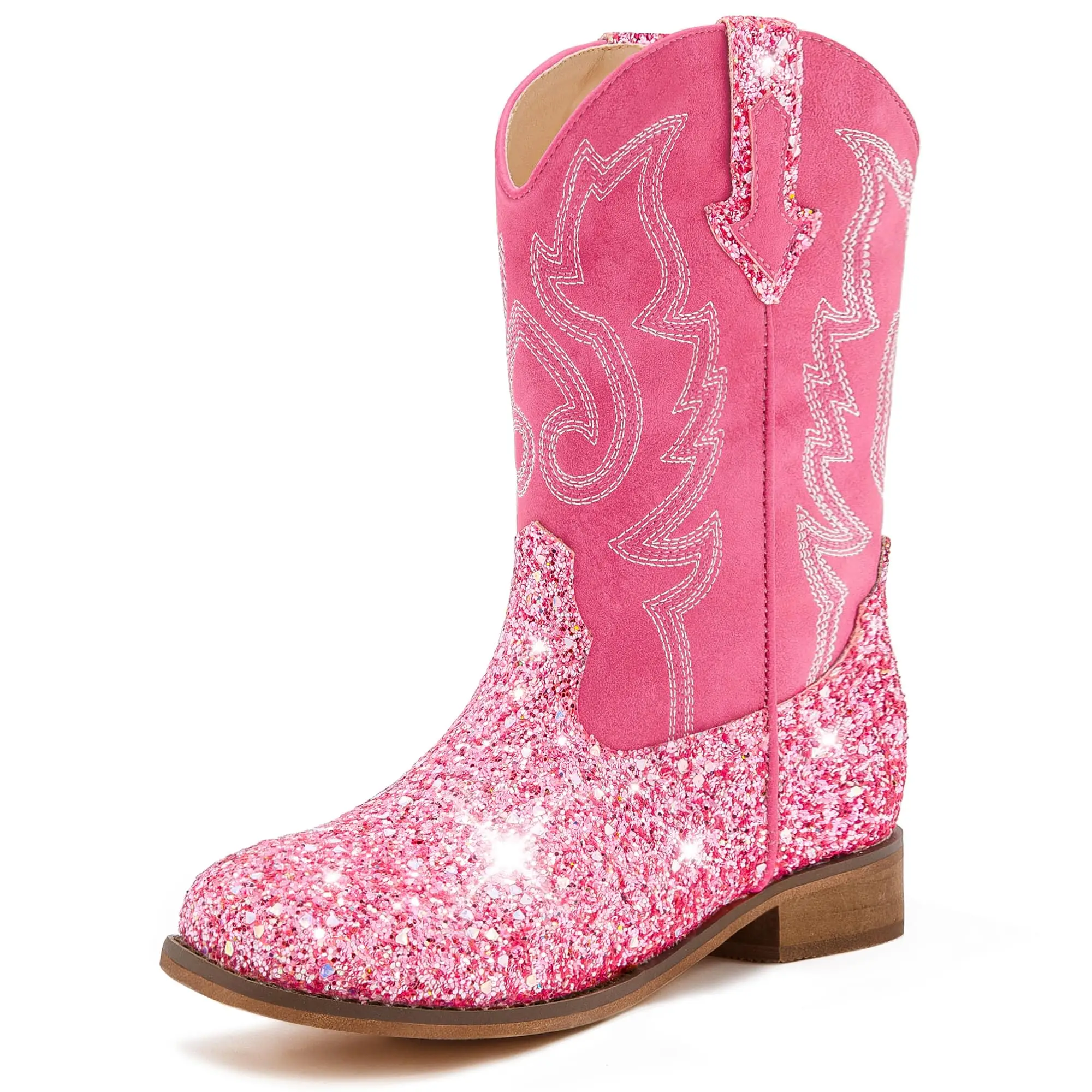 Toddler Girls Cowgirl Boots Western Glitter Cowboy Boot Mid Calf Boots Little Kids Big Kid Horse Riding Shoes Party Birthday Dress Up Dance
