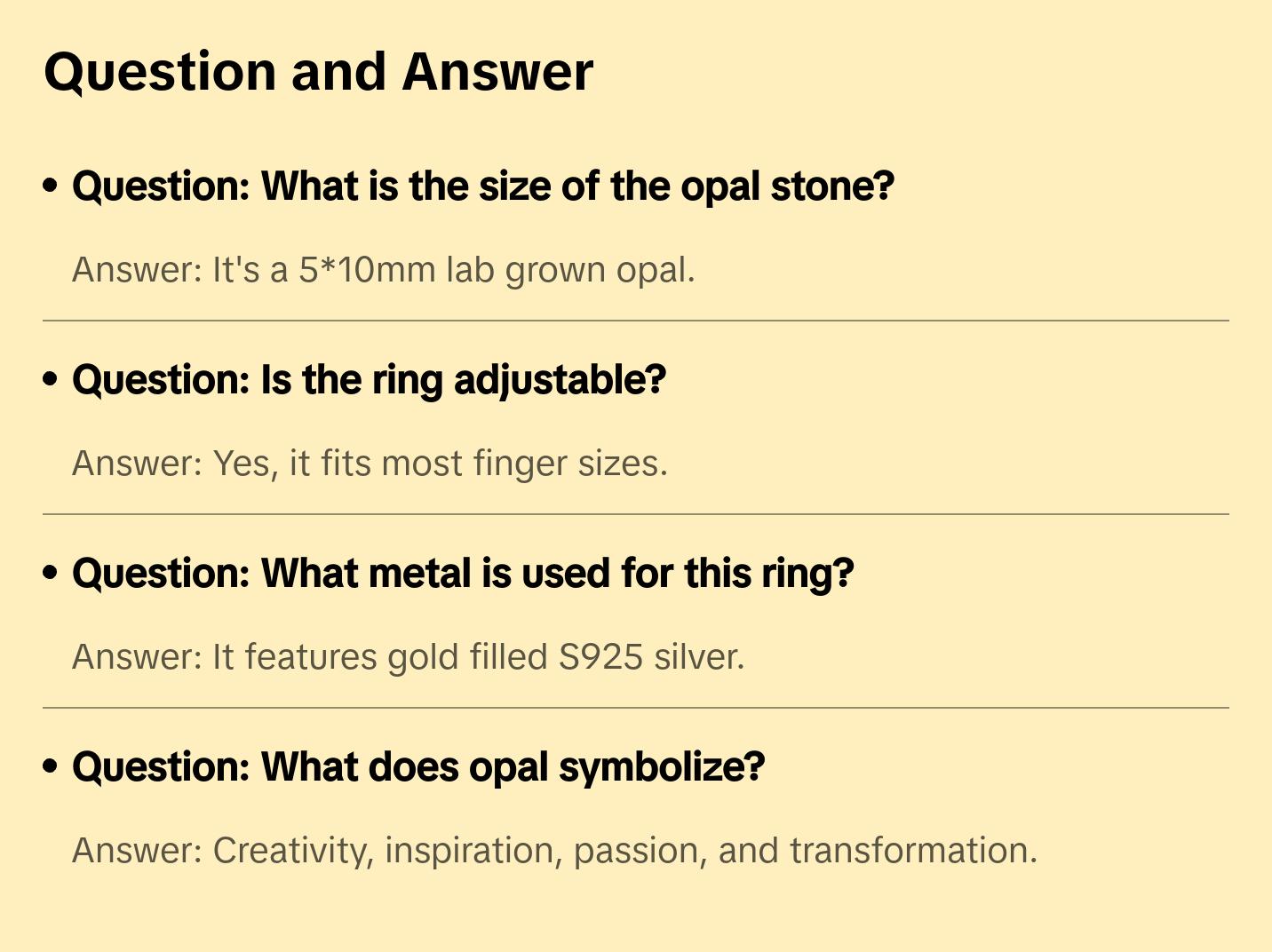 Opal Marquise Cut Adjustable Ring