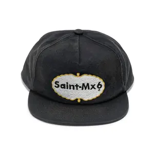 Saint Michael Eat Me 5 Panel Cap in Black