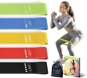 Resistance Loop Exercise Bands Set of 5 for Home Fitness, Strength Training, Stretching & Therapy