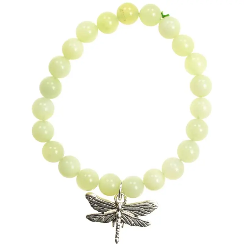 New Jade Dragonfly Bracelet Serenity Crystal Bead Charm