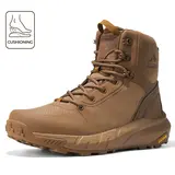 【Fall Deals】NORTIV 8 Metrostrike Men's 8-in Closed Design Plain Nylon Cloth Round Toe Laced Tactical Walking Shoes, Lightweight Shock-Absorbing Comfort, Side Zipper Mesh Hiking Work Safety Footwear for Workers - Father's Day Gift,outdoorfun