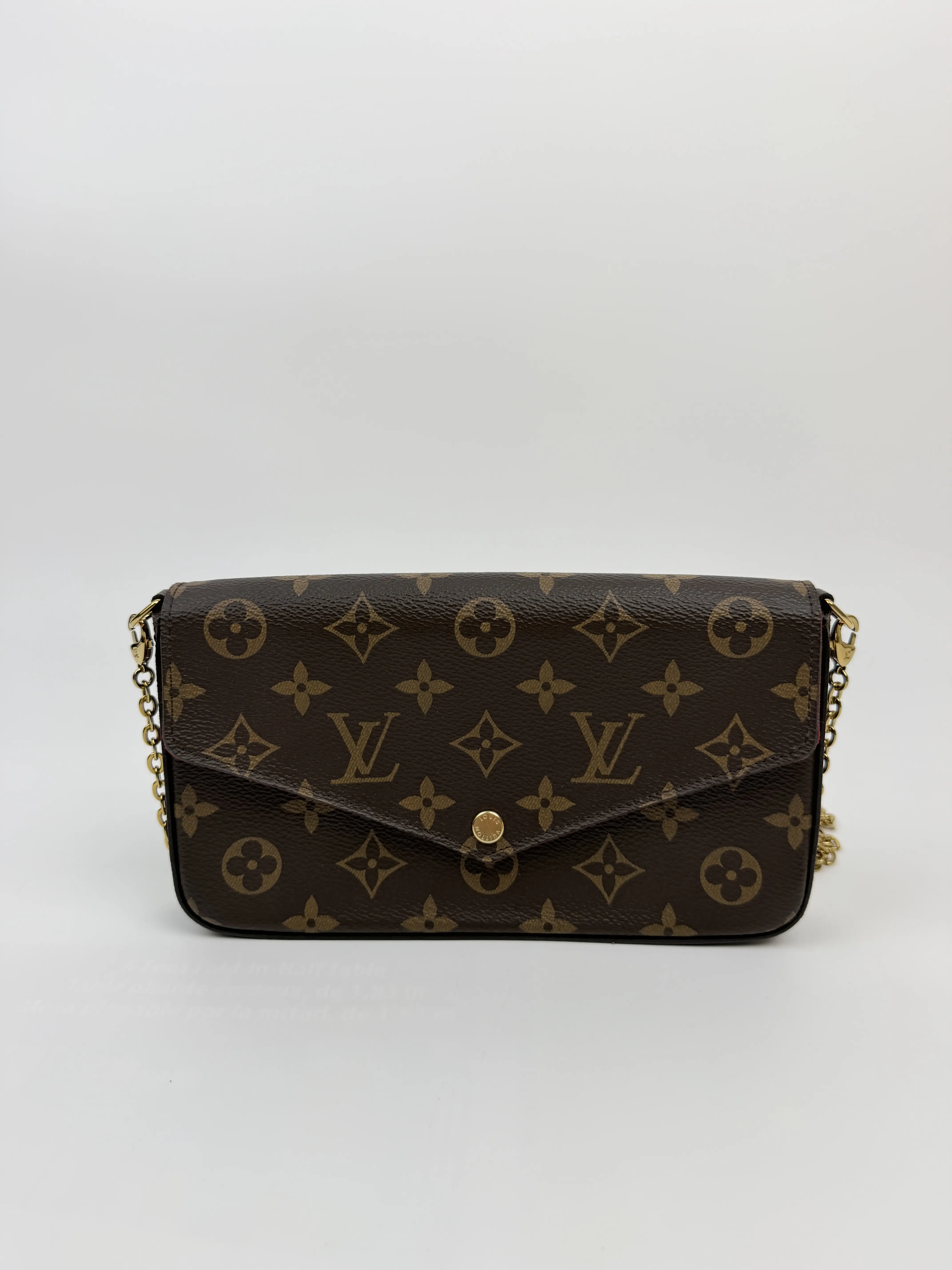 Pre-owned Louis Vuitton coated canvas Crossbody Bags Monogram Pochette Felicie Chain Wallet Fuchsia