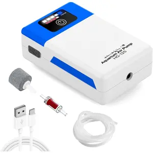 Aquarium Air Pump,  Bucket Portable Aerator, Ultra Quiet Fish Tank Bubbler, USB Rechargeable  Pump for Outdoor Fishing and Power Outages