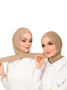 New Modal Skin-Friendly Headscarf Hijab Turban Adjustable Buckle Long Scarf Hat, Comfortable Wrap-Around Cap for Daily Use, Stylish Accessory