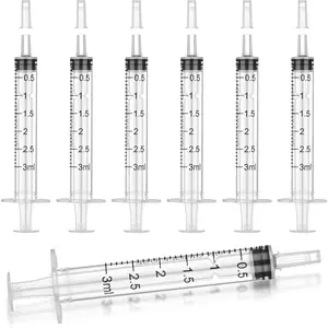 12Pack 3ml Syringes with Cap, Oral Syringe without Needle for Liquid, Measuring, Refilling, Oil, Glue Applicator
