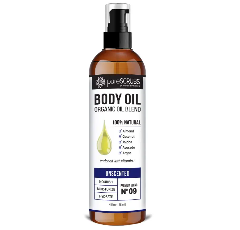Ultra Moisturizing Unscented Body Oil for Dry Skin, 4 oz | Fragrance Free, After Shower Body Oil for Buttery Soft Glowing Skin, Non-Greasy Vitamin E Blend for Bath, Massage & Cuticles