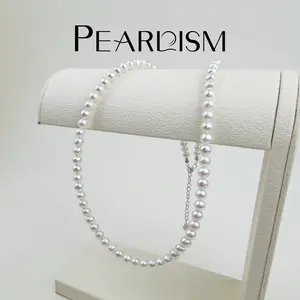 【Live】PEARLISM Luminous Aurora Freshwater Akoya Pearl Necklace | 4-5mm Full-Strand Adjustable Minimalist Luxury-AFAN016