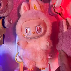 Labubu Happiness - Adorable Pink Plushie with Large Eyes and Soft Texture