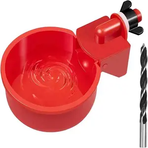 Automatic Chicken Waterer Kit, Gravity Floating Poultry Drinking Cup Bowl Set, Fits 5 Gallon Tanks, Includes Hole Punchers, Pack of 12