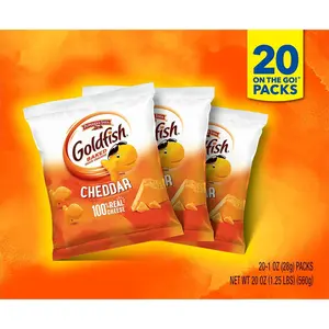 Goldfish Cheddar Cheese Crackers – On-the-Go Snack Packs (20 Count, 1oz Each)
