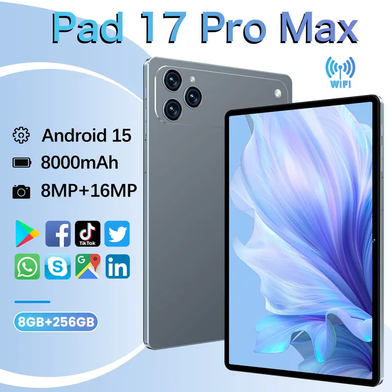17 Pro Max Smart Tablet Computer, 10.1in HD WiFi Touchscreen