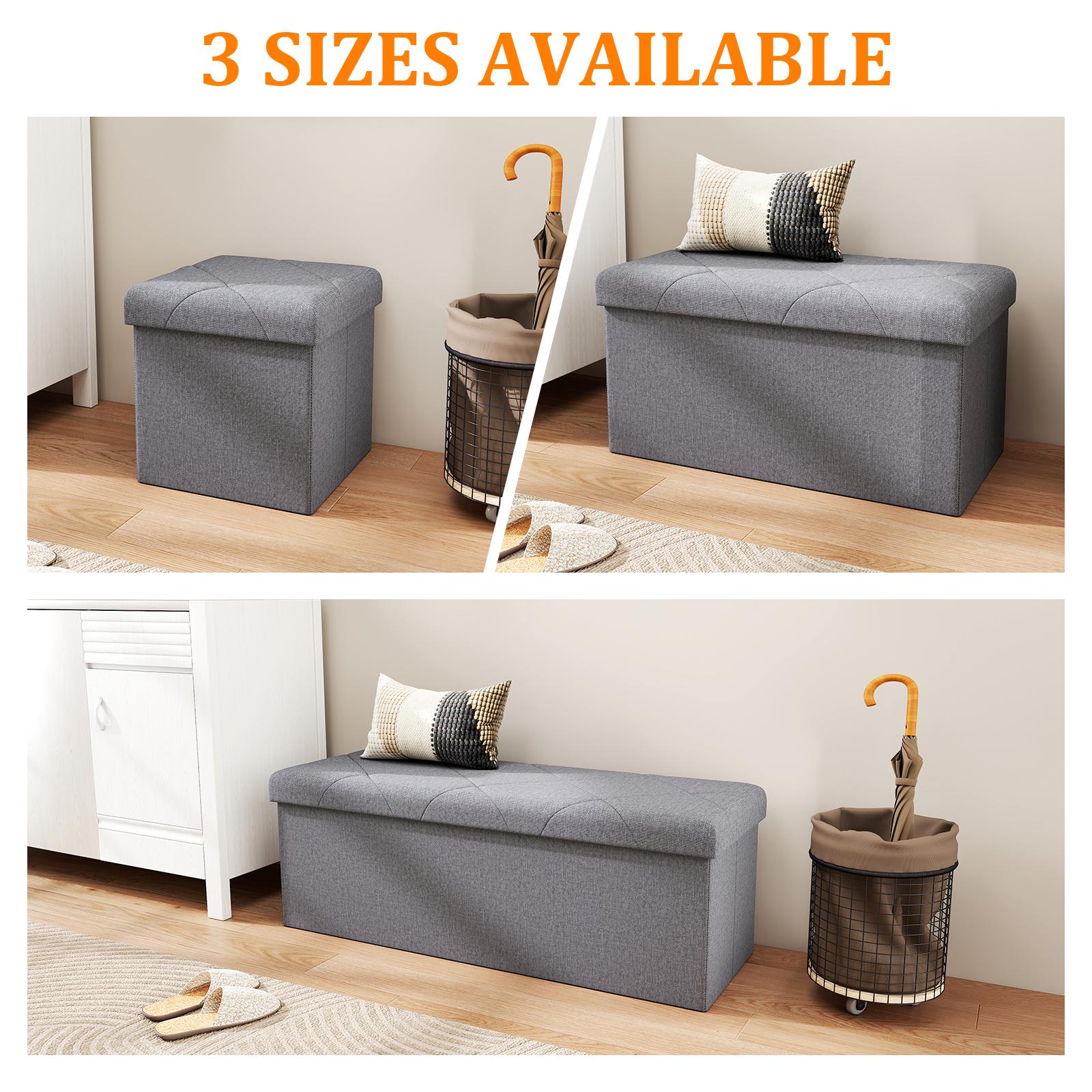ZEUKMXOO Storage Stool – Indoor footstool, modern linen fabric, multiple size combinations, can serve as a toy box or toolbox, suitable for living room, bedroom, gift wrapping, home storage