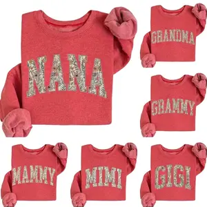 Custom Grandma Sweatshirt with Floral Letters, Personalized Nana Grammy Mimi Gigi Pullover, Mother's Day Gift for Grandma, Soft Crewneck Long Sleeve Sweatshirt, Aesthetic Family Apparel