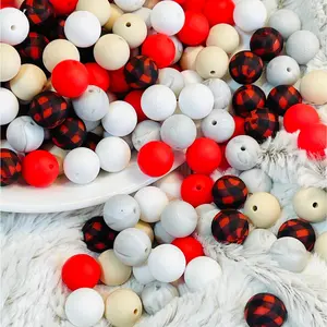 Checkered Silicone Bead Bundle Mix with 2 Colorful Option for Beading & Crafting