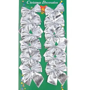 12PCS Christmas Bow Christmas Decorations Christmas Tree New Year Holiday Party Decoration for Festival Holiday