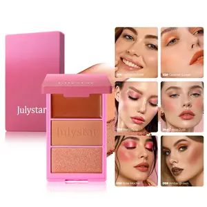 Three-Tone Blush, Makeup, Lip Cheek, Matte and Shimmer Finish, Even Coverage, Compact Design, Versatile for All Skin Tones, Ideal for Daily Use