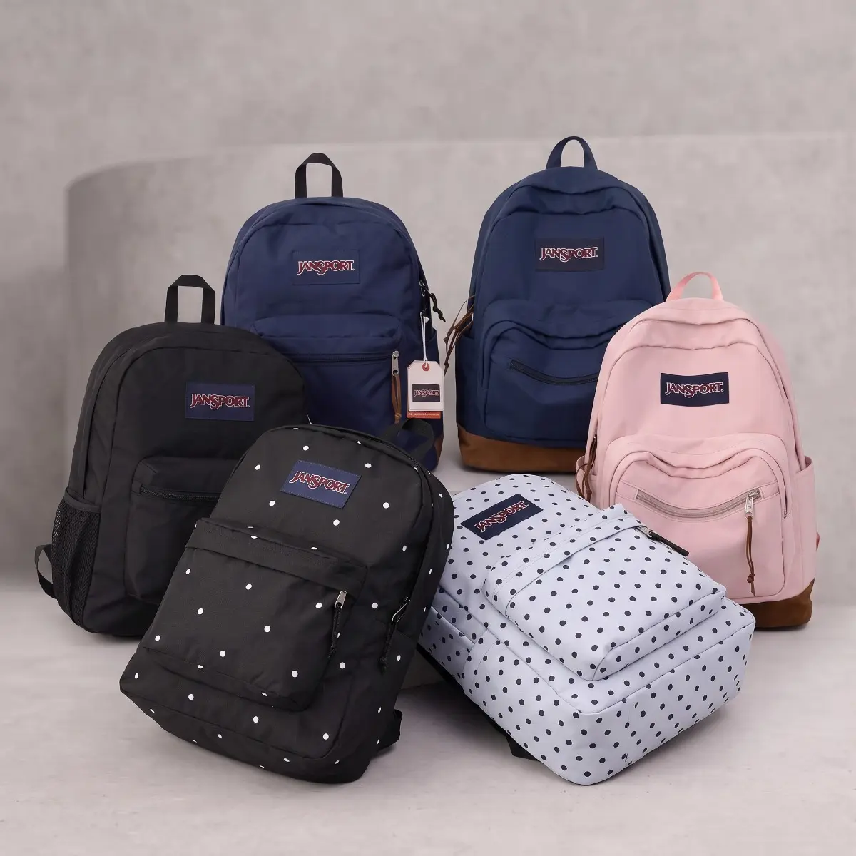 JanSport Classic Backpack, Large-Capacity Lightweight Rucksack for Teenagers and Students, Available in Solid and Polka Dot Patterns—Laptop Daypack