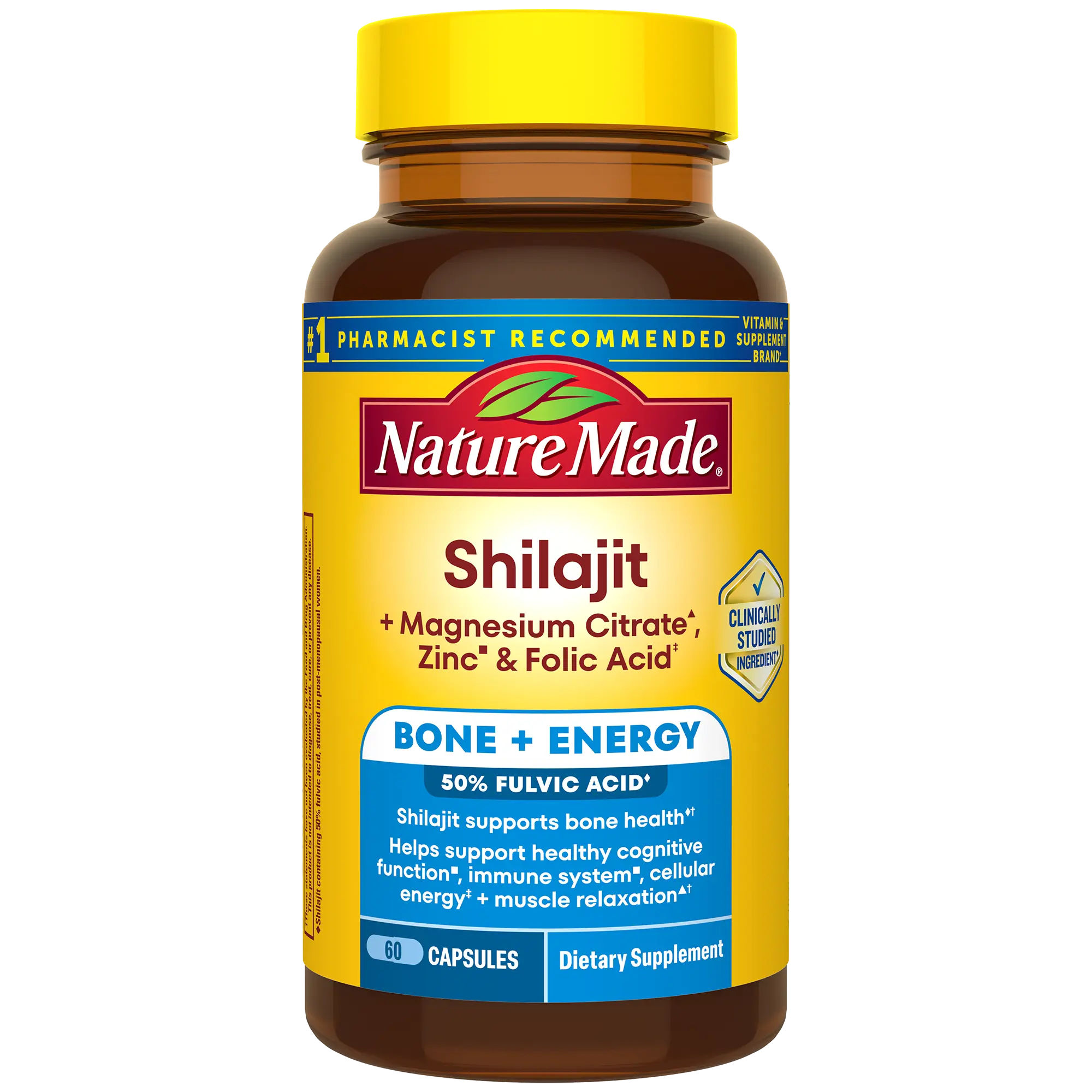Shilajit + Magnesium Citrate, Zinc & Folic Acid Capsules
