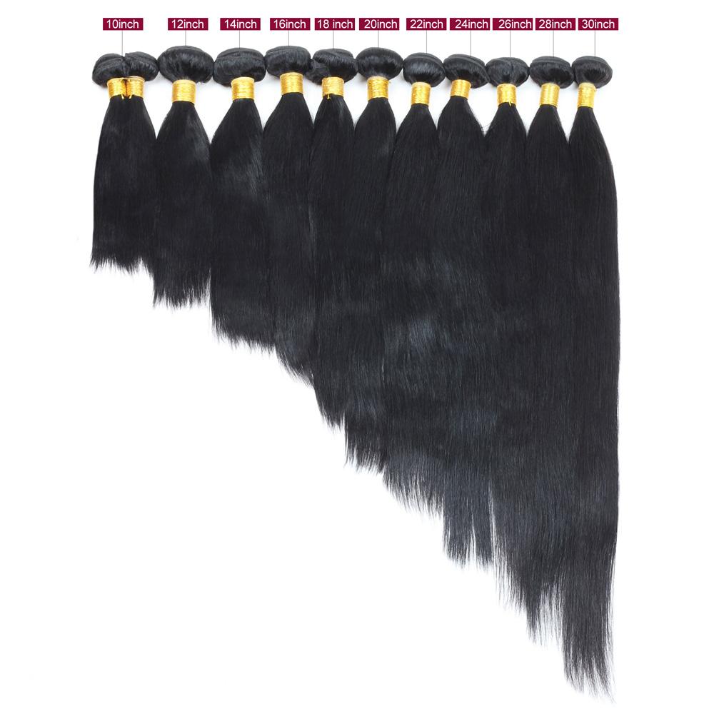 Brazilian Straight Human Hair Bundles Body Wave Bundles Quick Weave with 2x6 4x4 Closure Brazilian Virgin Straight Hair 3 Bundles Sew in