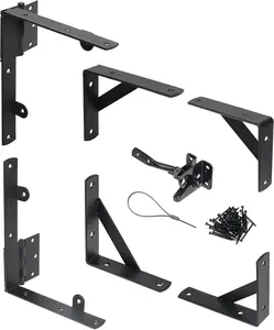Gate Corner Brace Brackets Heavy Duty Anti Sag Gate Kit with Gate Latch for Wooden Fence Gate Hardware Kit