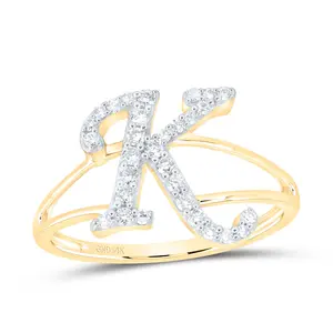 1/4Ctw-Nat Dia Nk Gift Initial "K" Ladies Ring (1.61 grams)