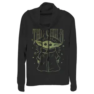 Junior's Star Wars: The Mandalorian The Child Sparkles Cowl Neck Sweatshirt