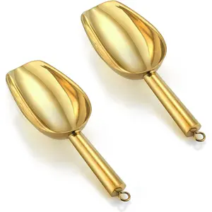Mini Scoop Set of 2, Stainless Steel Small Candy Sweet  Scoops for  Bar Buffet Wedding Canisters, Easy Clean & Sturdy, (, 6 Oz)