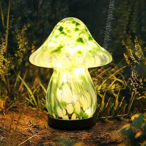 Solar Lights Outdoor , Mushroom Garden Decor  by Solar, Outdoor Lights for Patio Yard Pathway Backyard Balcony Lawn Landscape Fountain Deck Pool Table Porch Decoration (Green)