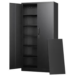 72" Tall Metal Storage Cabinet with Lock Door and 5 Shelves Steel Garage Tool Cabinet for Home Office Utility Room 72" H X 36" W X18 D mothersdaygift Organizer Cabinet Storage Organization