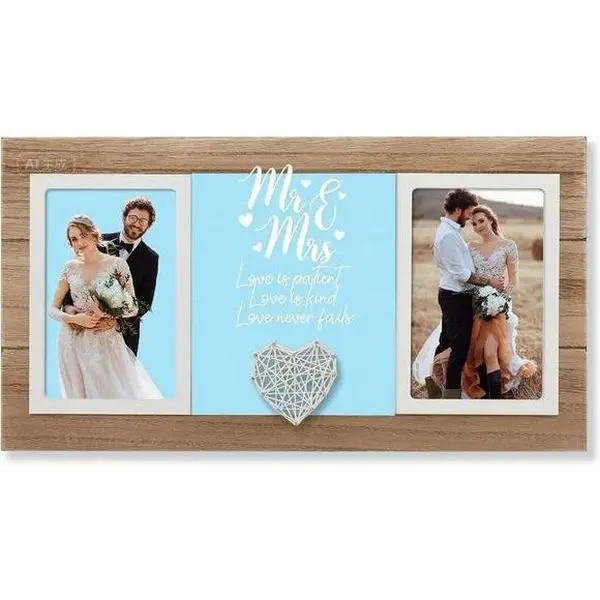 "Elegant Photo Frame for Couples, Holds 2pcs 4x6 Pictures, Unique Wedding Gift for Newlyweds, Thoughtful Bridal Shower Present, Reusable Keepsake for Anniversaries"