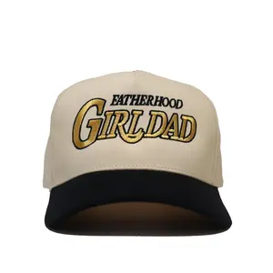 Girl Dad Cream And Black Snapback Hat- Fatherhood Studios