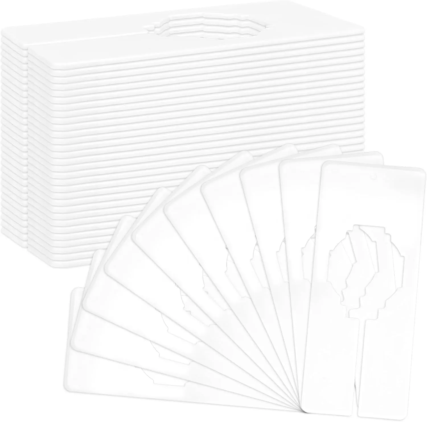 30PCS Rectangular Closet Dividers - Plastic Closet Shelf Dividers | Sturdy Durable Clothing Rack Tags Label, Wardrobe Tags for Retail Store, Boutique Supplies & Home Storage, White