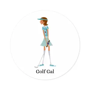 Golf Gal Round Stickers Lily