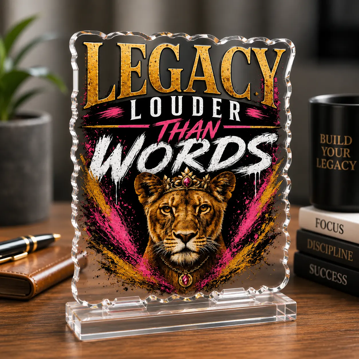 Legacy Louder Than Words Custom Cut Statue | Motivational Office Decor | Entrepreneur Gift | Success Mindset Desk Accent