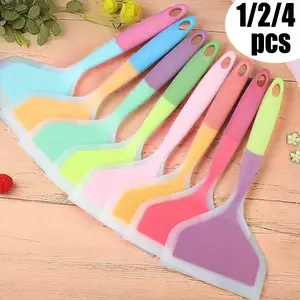 1/2pcs Silicone shovels girly kitchenware - Non-stick, Heat Resistant, Suitable for Cooking, Stirring and Grilling - Great for Pancakes, Steaks and BBQ, BBQ Essentials | Colorful Kitchen Supplies | Durable Cooking Tools Utensils
