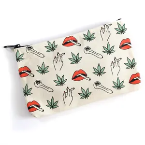 Weed Zipper Canvas Pouch