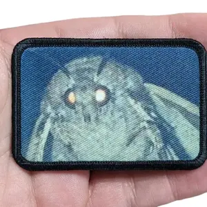Moth lamp meme funny 2"x3" morale patch with hook and loop backing Moth lamp meme funny 2"x3" morale patch with hook and loop backing