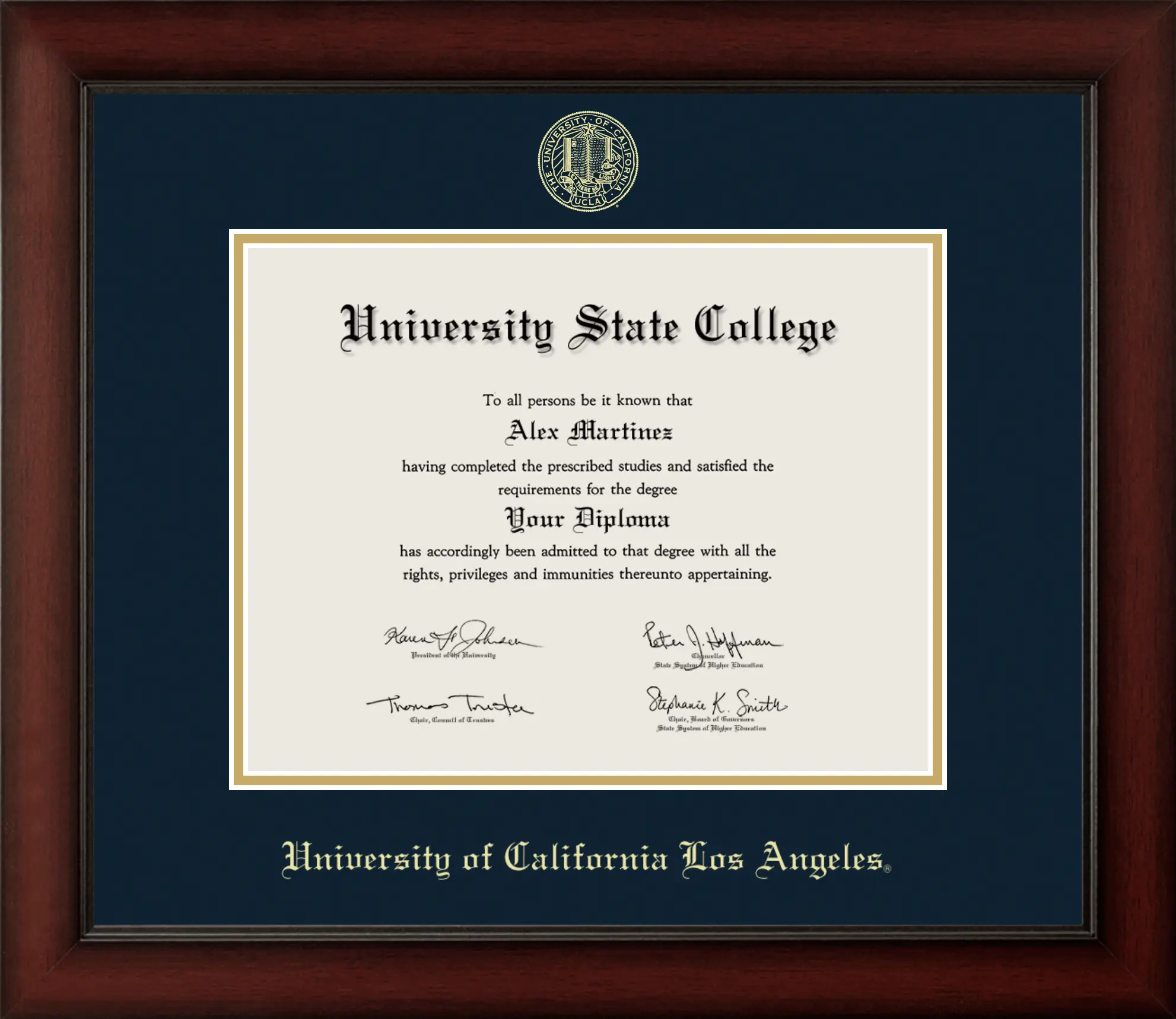 UCLA Cherry Wood Diploma Frame