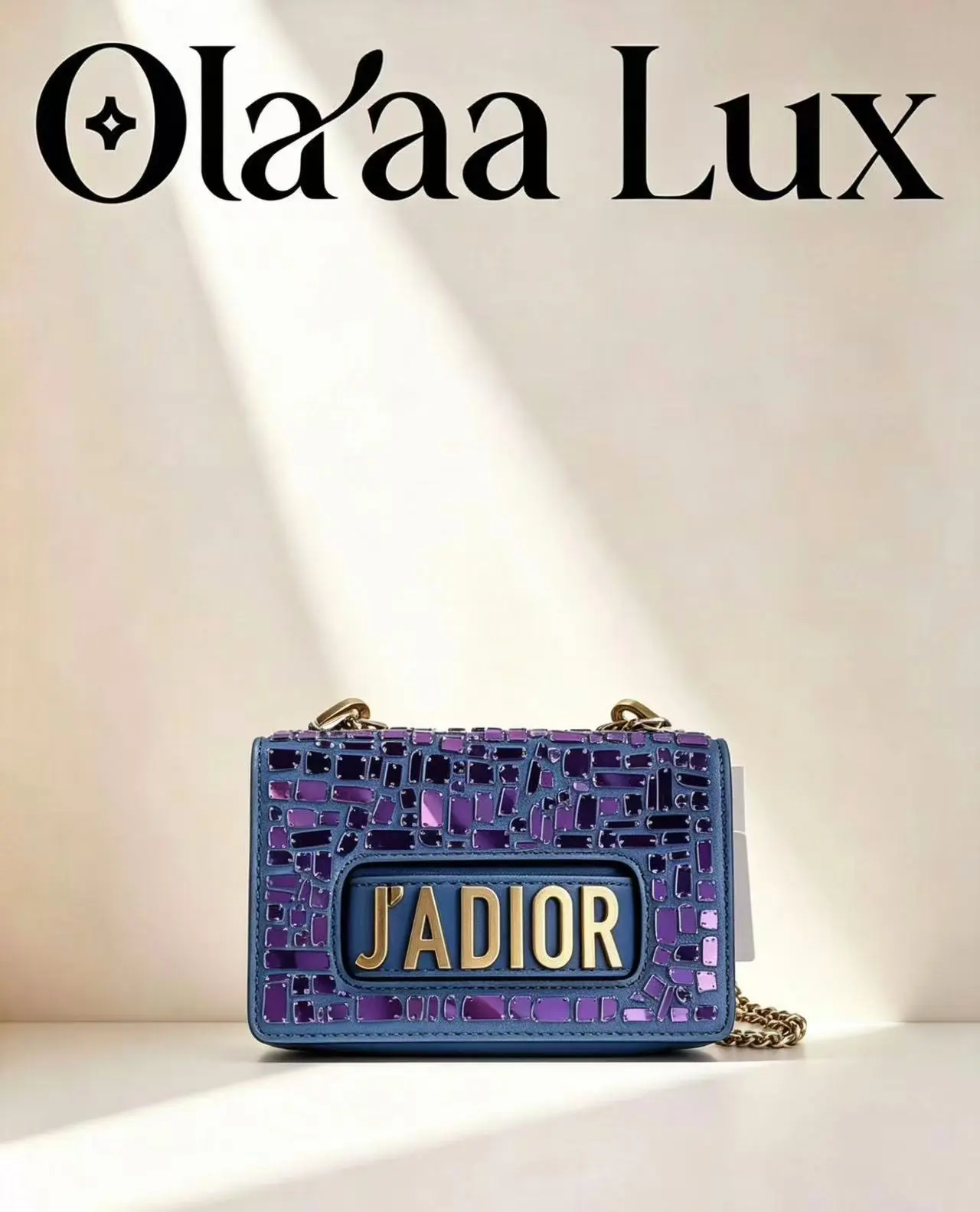 Pre-owned Dior J'ADIOR Purple Mirrored Mosaic Mini Chain Shoulder Bag