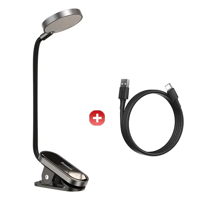 Baseus LED Clip Table Lamp Stepless Dimmable Wireless Desk Lamp Touch USB Rechargeable Reading Light LED Night Light Laptop Lamp BASEUS