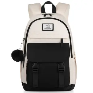 Casual Daypack with Luggage Strap & Multiple Compartments | Lightweight School Backpack for Teens Aesthetic USB Charging Backpack | Waterproof Large Capacity Laptop Bag for Travel/Work/School