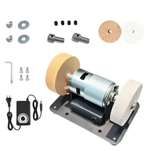 Mini Bench Grinder, 100W DC Motor Household Tool with Stepless Speed Control for Kitchen Knives, Metal Sharpening and Polishing