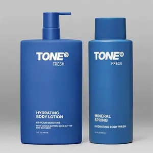 Fresh Body Wash & Lotion Bundle for Men & Women, Clean Mineral Spring Scent, Moisturizing Shower Set, Dermatologist-Tested, Non-Toxic Gift Set – TONE