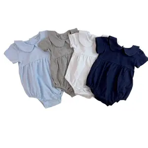 Unisex Peter Pan Collar Bubble Romper