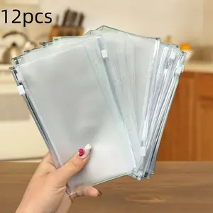 12 Piece A5 A6 A7 Ring Binder Storage Binder Zipper File Folders, Monthly Bill Organizer, Waterproof PVC Leaf Document Archival Bags for 6-Ring Notebooks