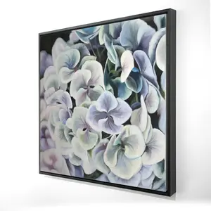 Begin Home Decor 2081-2424-FL148 24 x 24 in. Colorful Hydrangea Flowers - Purple Rustic Framed Canvas Decor