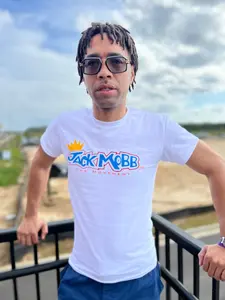 Men’s Classic JackMobb Graphic White T-Shirt
